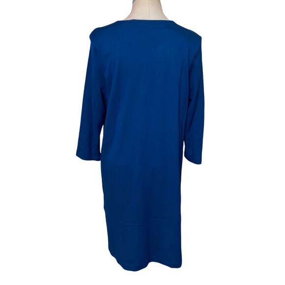 J. Jill Ponte pullover sheath dress with pockets size large petite teal blue - Picture 3 of 8